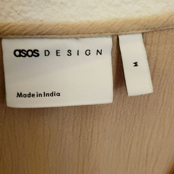 Asos Design Oversize Viscose Blend Tan Long Sleeve Top Fits up to XL - Picture 5 of 6